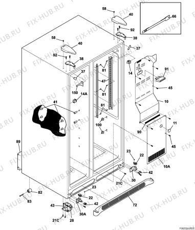 Взрыв-схема холодильника Frigidaire GPSZ28V9CS5 - Схема узла Housing 001